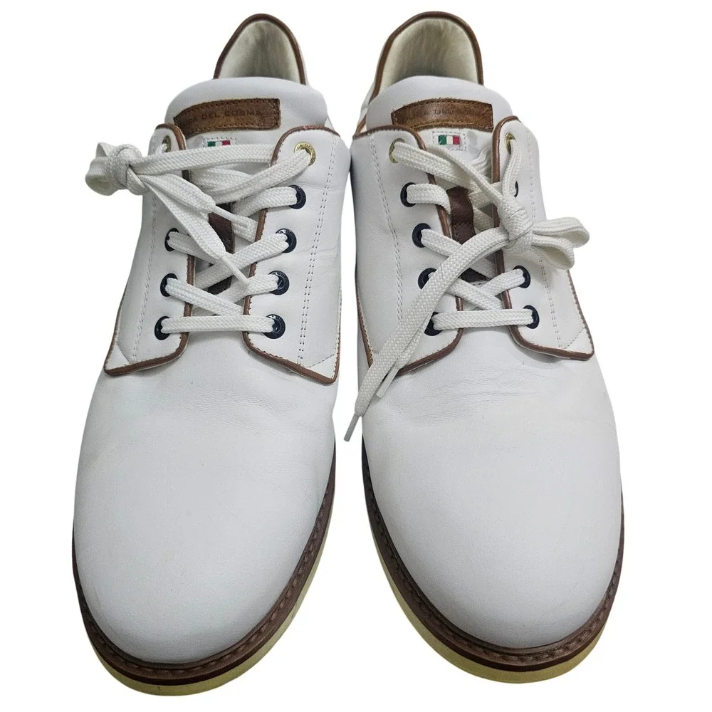 Duca‎ del Cosma Mens White Leather Spikeless Golf Shoes Italian Design Luxury 13